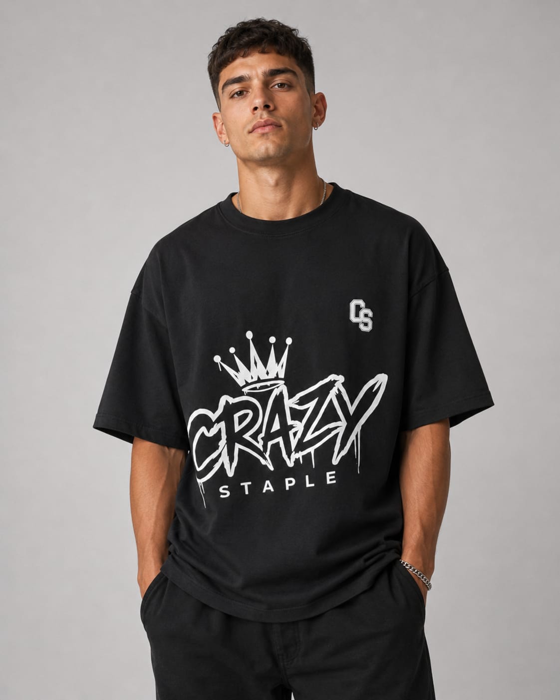 טי שירט Crazy Staple — שחור